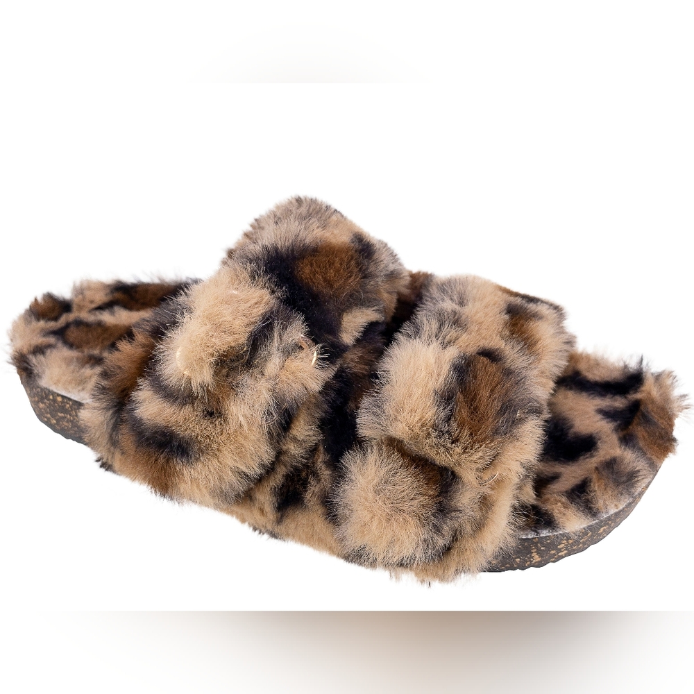 Secret Treasures Luxe Faux Fur Two Band Slide Slipper B8